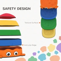 AIYAPLAY 5PCS Balance Stepping Stones, Frog-Shaped Sensory Stepping Stones for Toddlers, Anti-Slip Edging, Stackable Design, Indoor Outdoor Obstacle Course for Kids Ages 2-8, Multicoloured(m-5)