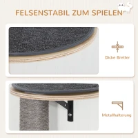 PawHut Cat Wall Shelves, 7 Piece Cat Shelf Set with Dual Condo with Ladder, Jumping Platform, Perch, Sisal Scratching Posts & Board, Kitty Playground Activity Centre, Oak(m-6)