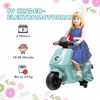 AIYAPLAY Dziecięcy motocykl elektryczny, 6 V, z reflektorem, muzyka, bieg do przodu i do tyłu, rower treningowy, 1,5-3 km/h, dla dzieci w wieku 1,5-3 lat, zielony(m-9)