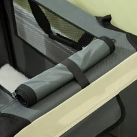 PawHut Torba dla psa Torba transportowa Składana skrzynia dla psa z poduszką Torba na nosidełko dla małych psów Torba podróżna Plecak dla zwierząt Outdoor Oxford Tkanina szara+czarny 70 x 51 x 50 cm(m-9)