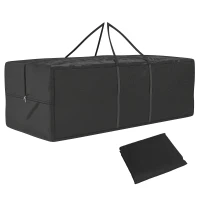 Outsunny 840L Extra Large Moving Bag, UPF30+ and Waterproof 600D Oxford Moving Box with Zippers and Carrying Handles, Heavy Duty Storage Tote for Space Saving Moving Storage Travel Camping, Black(m-11)
