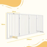 PawHut Barierka dla psów, 4-częściowa, 206 x 76 cm, Składana, Biała, z nogami podporowymi, Freestanding(m-3)