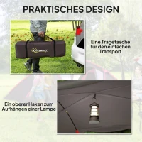 Outsunny 4-6 Man Family Camping Tent w/ 2 Bedrooms and a Living Room, Waterproof Tunnel Tent w/ Sewn In Groundsheet, Doors, Windows, Carry Bag, Grey(m-8)