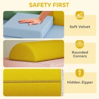 AIYAPLAY Zestaw piankowych klocków dla dzieci, 12-elementowy zestaw dużych klocków z pokryciem sztruksowym, klocki do wspinaczki(m-5)