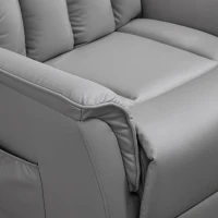 HOMCOM elektryczne krzesło wznoszące fotel telewizyjny fotel z funkcją wznoszenia fotel relaksacyjny z funkcją leżenia sztuczna skóra szary, 80 x 94 x 104 cm(m-8)