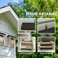 Karmnik dla nietoperzy PawHut, zestaw 3 sztuk, naturalny(m-6)