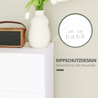 HOMCOM Komoda Szafka z szufladami, Kredens z paskami blokującymi, do salonu, sypialni, Biały, 55 x 33 x 80 cm(m-5)