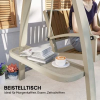 Huśtawka ogrodowa 2-osobowa, z regulowanym daszkiem, stalowa(m-5)