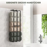 Wieszak na ręczniki, montaż na ścianie, czarny, do łazienki(m-5)