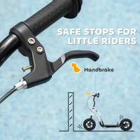 AIYAPLAY Hulajnoga dla dzieci z regulowanym kierownicą, dużymi kołami i hamulcem ręcznym, 12-calowe koła, dla chłopców i dziewczynek w wieku 5-12 lat, Biała(m-5)