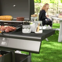 Grill gazowy 15,2 kW, 5 palników ze stali, kółka, boczny palnik(m-9)