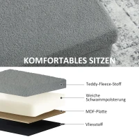 HOMCOM Ławka z Miejscem do Przechowywania, Składana, Tapicerowana Ławka w Aksamitnym Wyglądzie, Skrzynia, na Końcu Łóżka dla Salonu Sypialni Korytarza, 76 x 38 x 38 cm, Ciemnoszary(m-6)