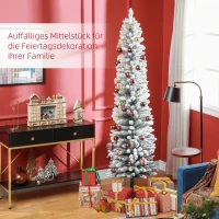 Sztuczna choinka 210 cm, 180 LED, składana, zielono-biała(m-4)