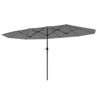 Podwójny parasol ogrodowy 436x260 cm, UV, stal, ciemnoszary(m-10)