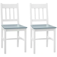 HOMCOM Krzesło do jadalni, zestaw 2 sztuki krzeseł kuchennych, krzesło do jadalni z oparciem, krzesła do kuchni, pokojowe krzesło do jadalni, drewno sosnowe, szary, 41 x 46,5 x 85,5 cm(m-11)