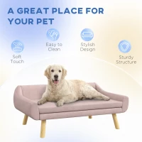 Sofa dla psa i kota, z oparciem, drewniane nogi, poduszki(m-5)