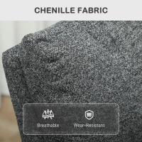 HOMCOM Recliner Armchair, Manual Reclining Chair with Adjustable Leg Rest, Modern Chenille Fabric Lounge Seating for Living Room, Bedroom, Grey(m-5)