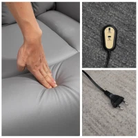 HOMCOM elektryczne krzesło wznoszące fotel telewizyjny fotel z funkcją wznoszenia fotel relaksacyjny z funkcją leżenia sztuczna skóra szary, 80 x 94 x 104 cm(m-9)