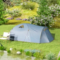 Outsunny 2-4 Person Camping Tent, 2000mm Waterproof UPF50+ Family Tent with Bedroom, Porch, Sewn-in Groundsheet and Hook, Portable and Lightweight with Carry Bag for Fishing Hiking Festival(m-9)