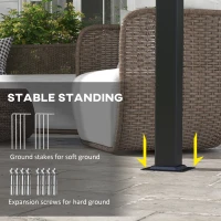 Pawilon Outsunny ok. 3,5 x 3 m, Pergola z boczną ścianą, Zadaszenie tarasu, Do ogrodu i na taras, Ciemnoszary(m-7)