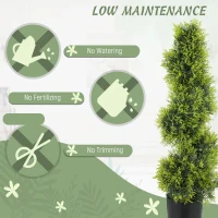 HOMCOM Lifelike Artificial Plant, 90cm UV-Resistant Spiral Topiary Tree with 693 Leaves, Fake Plant in Pot for Outdoor and Indoor Decor, Green(m-6)