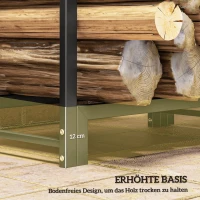 Regał na drewno kominkowe 240x32x115 cm, stal, 2 sekcje(m-7)