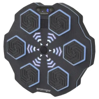 SPORTNOW Maszyna do Boksowania z Muzyką, elektroniczna maszyna do boksowania Bluetooth, 9 prędkości, 3 tryby, ściana do boksowania z inteligentnymi diodami LED, dla dorosłych, ćwiczenia w domu, Czarna(m-10)