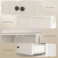 HOMCOM Wyspa kuchenna na kółkach z 2 szufladami, 2 szafkami, kuchenny wózek z półką na przyprawy, uchwytem na ręczniki, nożownik, biały(m-7)