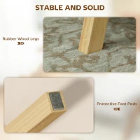 HOMCOM Modern Footstool, Corduroy Fabric Foot Stool with Rubber Wood Legs and Padded Seat for Living Room, Bedroom, Entryway, 70 x 46 x 40cm, Cream White(m-6)