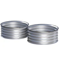 Outsunny Podwyższony ogródek metalowy, zestaw 2 donic na kwiaty, ziołowy ogródek, skrzynka na rośliny z otwartym dnem, warzywnik do ogrodu, balkonu, srebrny, 60 x 60 x 30 cm(m-1)