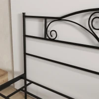 HOMCOM bedframe 165 x 207 cm met stalen lattenbodem, opbergruimte onder bed, tweepersoonsbed, zwart(m-8)