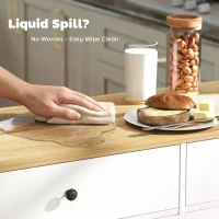 HOMCOM Wyspa kuchenna na kółkach z 2 szufladami, 2 szafkami, kuchenny wózek z półką na przyprawy, uchwytem na ręczniki, nożownik, biały(m-6)