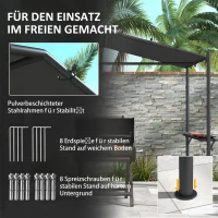 Pawilon grillowy 3 x 1,5 m, zadaszenie, 2 półki, Szary(m-6)