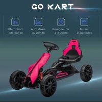 Go-Kart dla dzieci, regulowane siedzenie, różowe, pedałowe(m-7)