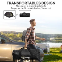 Outsunny Camping Tent for 2 Person, 3000mm Waterproof UPF50+ Family Tent with 2 Rooms, Sewn-in Groundsheet and Hook, Portable and Lightweight with Carry Bag for Fishing Hiking Festival, Black(m-8)