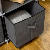 HOMCOM Szafa z Tkaniny, Szafa z Wieszakami i Szufladami, Szafa Składana z Zamkiem Błyskawicznym, Faltowy Garderob, do Sypialni, Tkanina Flizelinowa, Ciemnoszary, 125 x 43 x 162,5 cm(m-7)