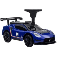 AIYAPLAY Ride on Sliding Car, Baby Push Car Licensed Maserati GT2 with Under Seat Storage, Music, Horn, Foot to Floor Toddler Car for 18-60 Months, Blue(m-7)
