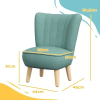 AIYAPLAY Fotelik Dla Dzieci, Sofa Dziecięca z Wyglądem Aksamitu, Nogi z Drewna, Fotel Dla Dzieci 3-7 Lat, Pokój Dziecięcy, Salon Zabaw, Jasnoniebieski(m-3)