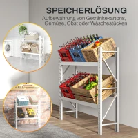 Regał na 6 skrzynek, wolnostojący, stalowy, biały(m-9)