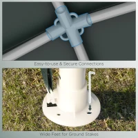 Outsunny Pavillon 2,7 x 2,7 m Partyzelt Gartenpavillon Gartenzelt Festzelt dla Balkonu, Tarasu, Stali, Ciemnozielony(m-6)