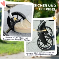 Wózek dla psa i kota, składany, do 10 kg, Khaki(m-8)