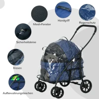 PawHut 2w1 wózek dla psa i kota, mały, granatowy(m-7)