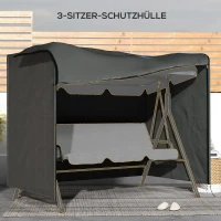 Outsunny hoes voor tuinschommel, beschermhoes voor Hollywoodschommel, afdekkap, waterdicht, zonwering, Oxford, groen, 205 x 124 x 164 cm(m-5)