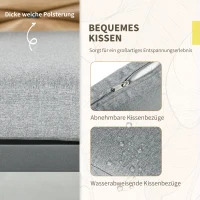 Outsunny Zestaw 2 Sztuk Rattanowych Krzeseł Ogrodowych z Poduszkami, Krzesła Ogrodowe Stosowane, Balkonowe do Tarasu, Stal, 57 x 58 x 87 cm, Szary(m-5)