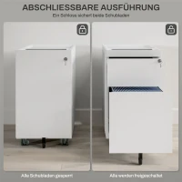 Kontener na dokumenty z 2 szufladami, zamek, biały(m-5)