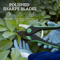 Zestaw narzędzi ogrodowych Outsunny 2 sztuki, Metalowe narzędzia ogrodowe z nożycami Bypass i Amboss, Zestaw do ogrodnictwa, Prezenty ogrodnicze dla kobiet i mężczyzn, Zielony+Czarny(m-5)