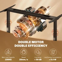 HOMCOM Electric Standing Desk Frame, Height Adjustable Sit Stand Desk Frame with Dual Motors, Memory Smart Panel and Collision Protection, Easy Assembly, Black(m-5)