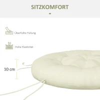 Poduszka zewnętrzna na krzesło ogrodowe Outsunny, siedzisko do fotela księżycowego, poduszka siedziska z 10 cm grubym wypełnieniem, poduszka na krzesło, poliester, beżowy(m-6)