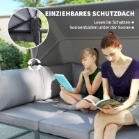 Zestaw mebli ogrodowych, stalowy, dla 5 osób, odporny na warunki(m-6)