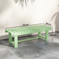 Outsunny Wooden Garden Bench, Backless Outdoor Loveseat with Slatted Seat, Light Green(m-3)